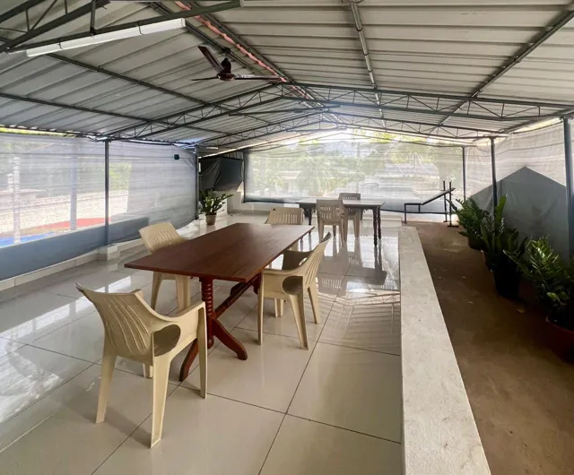 Two dining tables and open space